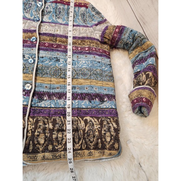 Diane Gilman Women's Multicolor Paisley Long Sleeve Button Front Jacket Size L - Picture 5 of 5